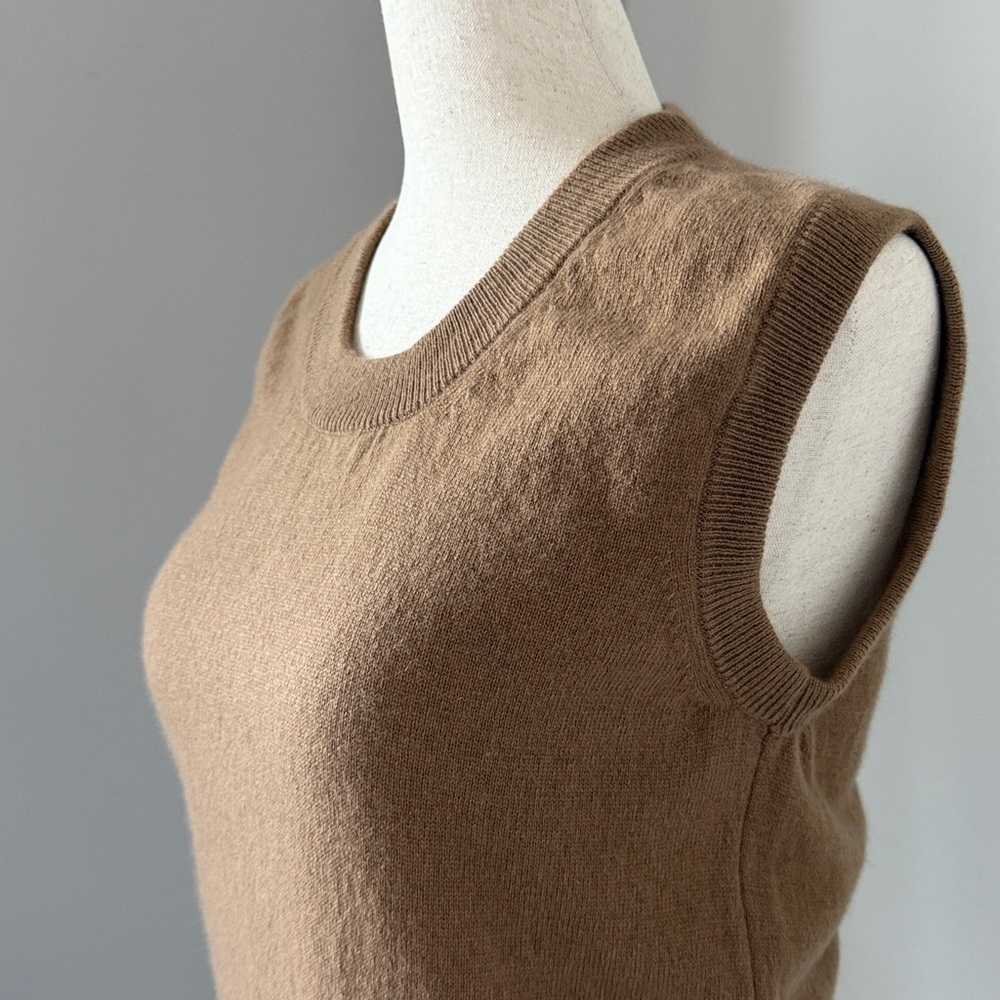 🐦🔥 MAISON 🐦🔥CASHMERE Women’s Pure Cashmere vest Camel size M - Picture 17 of 17